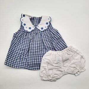 VTG Small Small World Beatrice Collections 18" Doll Dress and Bloomers Blue